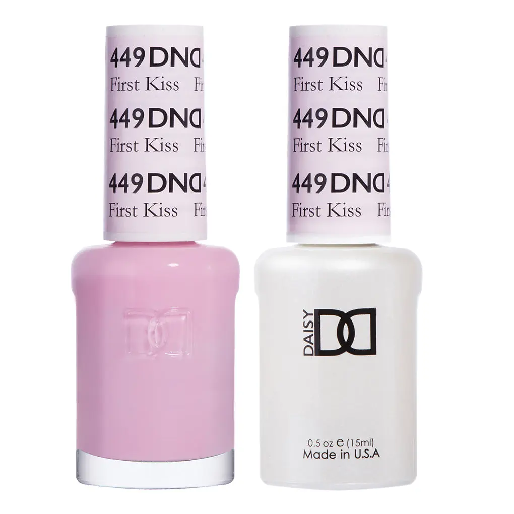 DND Gel & Lacquer Nail Polish, Shade #449 First Kiss, UV-Cured Manicure Cosmetic Product, Gel Nail Polish, Bottle, Two Bottles