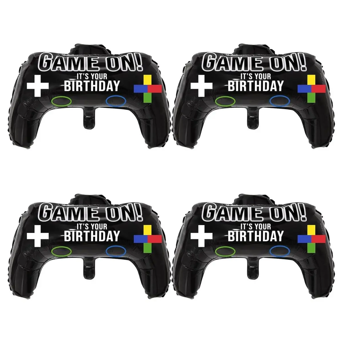 4PCS Video Game Controller Balloons – Foil Party Decorations for Birthdays