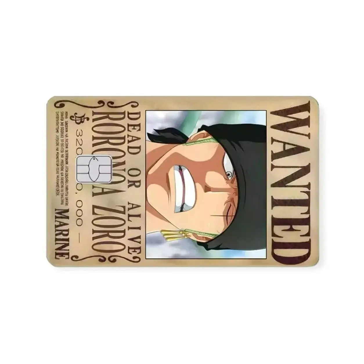 2 Pack Zoro Anime Small Chip Holographic Credit Card Skin Sticker, Vinyl Sticker