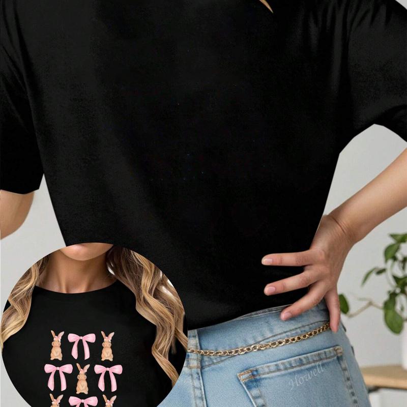 Coquette Bunny Shirt, Easter Bunny TShirt, Easter Graphic Tee, Pink Bows Easter Shirt, Cute Easter Tee, Girly Easter Shirt, Easter Gift