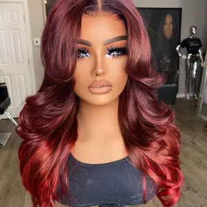 Kayla 5x5 HD Lace Unit - Glue-less, Magenta/Red Custom