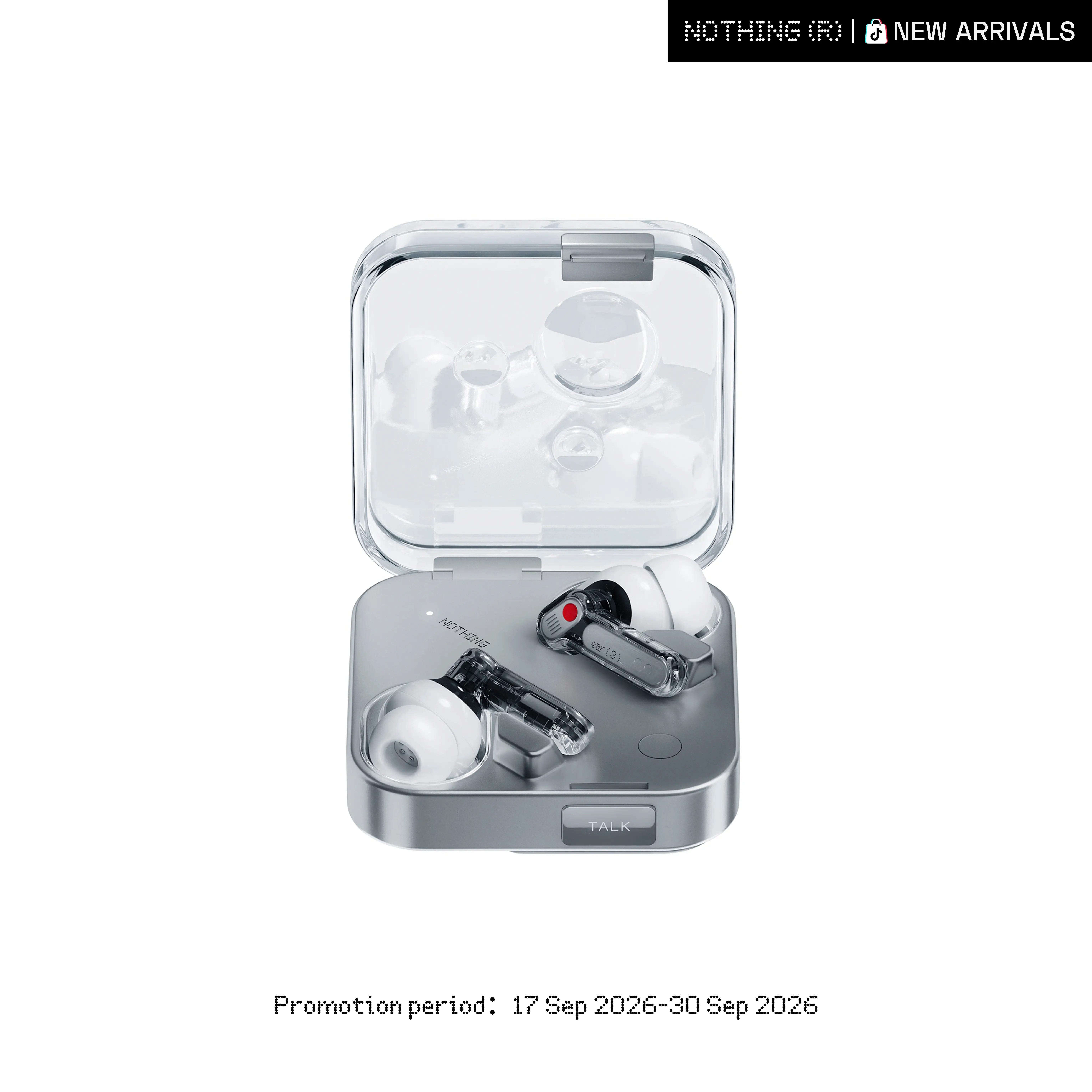 NOTHING Ear (3) Wireless Electronic Earbuds, Charli XCX Same Style Noise Cancelling Headset - 95dB Super Dual MEMS Beamforming Mics, Adaptive Noise Cancellation, Hi-Res LDAC Audio, 12mm Driver, IP54 Splash Proof, Voice Control, Charging Support, Headphone