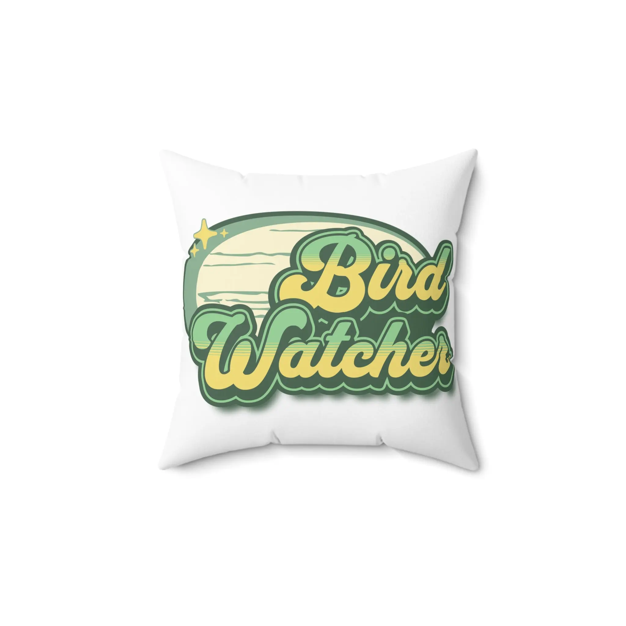 Bird Watcher Spun Polyester Square Pillow - Cozy Home Decor for Nature Lovers