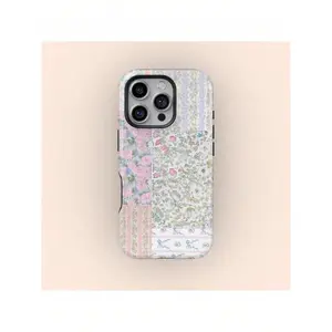Charming Pink Floral  Case, Shabby-Chic Lace Premium Film 2 In 1 Phone Case - Durable, Shock Absorbing And Stylish Protection - Compatible With iPhone 17, 16, 15, 14, 13, 12, 11, X, Samsung and other series models.