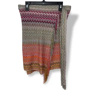 Missoni Zigzag Knit Pareo D9382 3 Lightweight Statement Wrap with Fringe Detail Multitone Gradient for Beach Days and Poolside Lounging