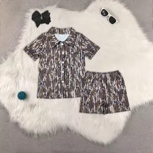 New Clothes Women's Camouflage Pajamas Set Button Front Top with Short Sleeves And Matching Bottom for Comfortable Sleepwear