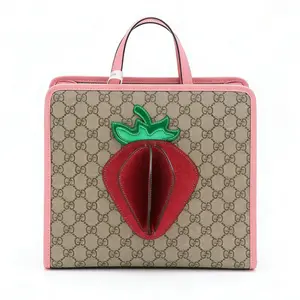 Pre-owned GUCCI GG Supreme Strawberry Children's Handbag Tote Bag 28*10*25cm th260411002