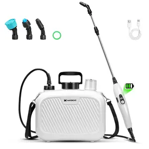 2 Gallon Electric Sprayer, Battery Powered Spray Bottle, Automatic Water Pump Plant Mister, Weed Yard Sprayer with 3 Nozzles, Ergonomic Handle, 3 Hours Long Battery Life