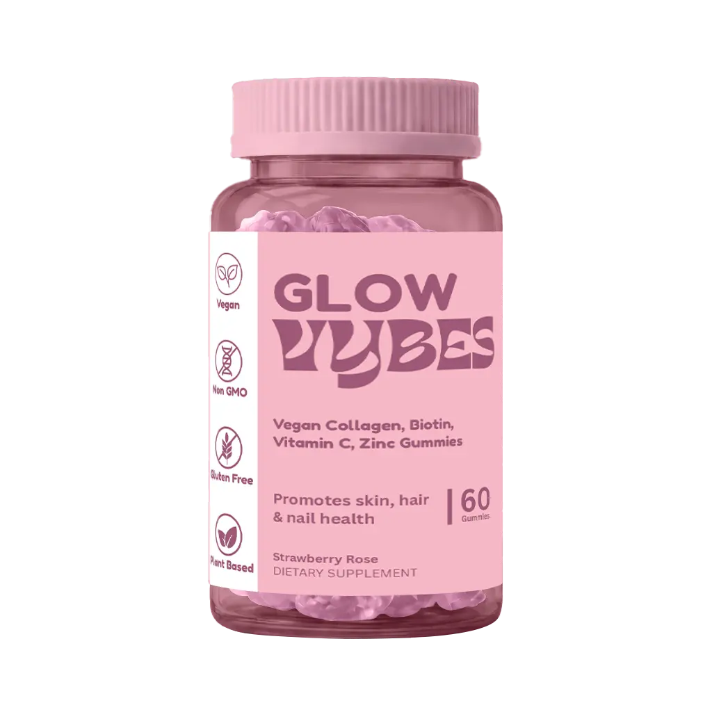 Vybes Glow Beauty Gummies – Skin, Hair & Nails Support with Biotin – 60 Gummies