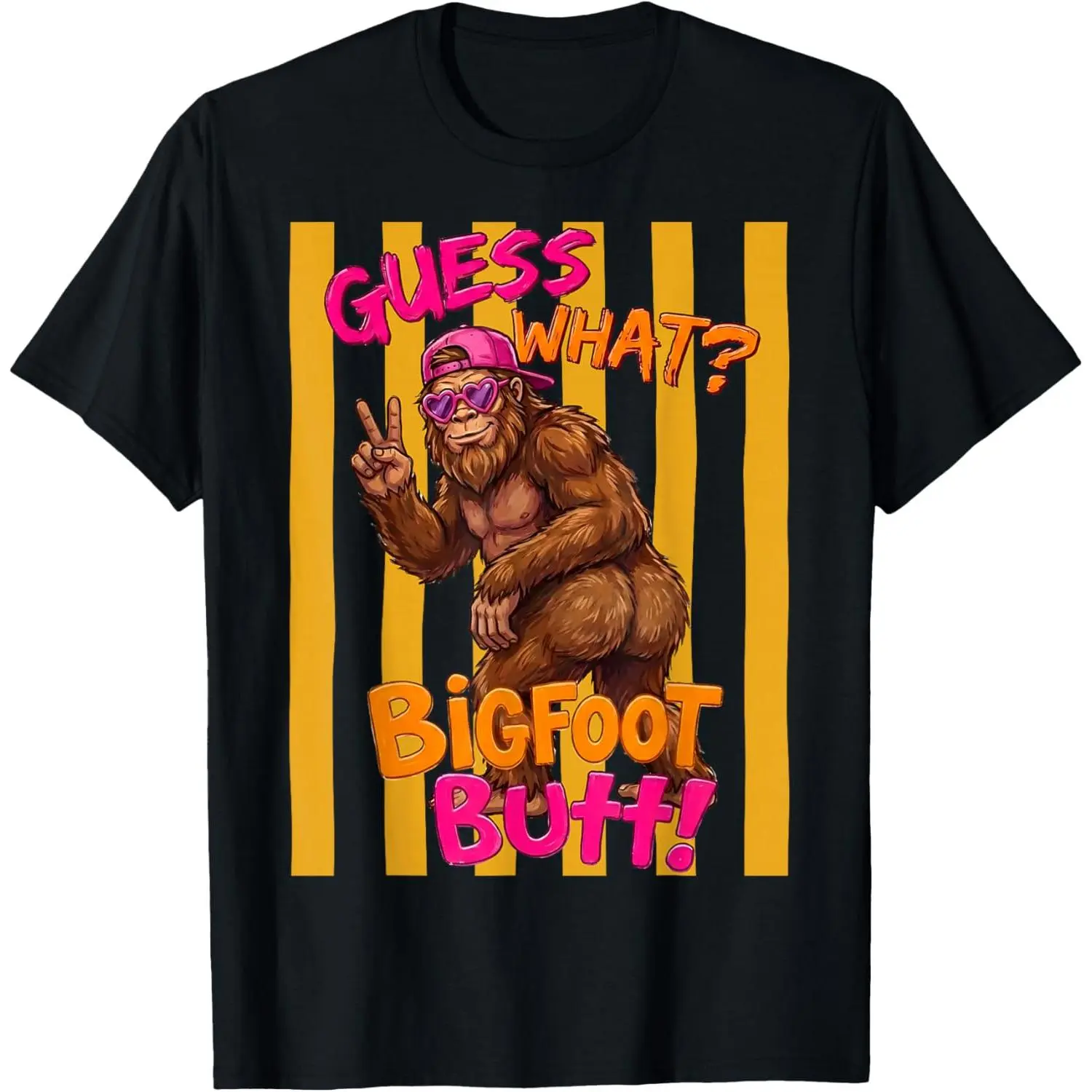 100%cotton Guess What Bigfoot Butt Funny Sasquatch Squatch Believer Men T-Shirt