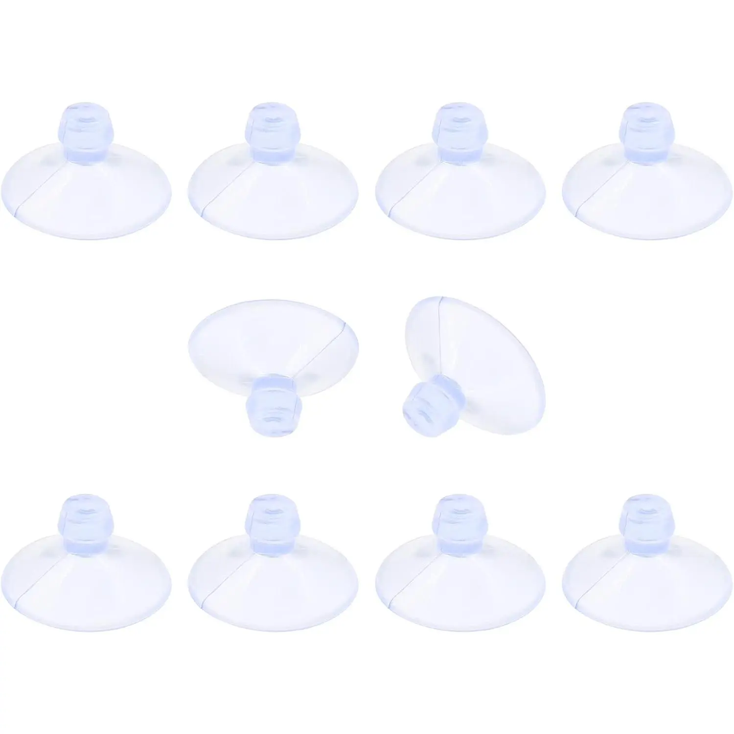 10-Pack Glass Table Holders with 18mm Rubber Suction Cups, 0.24 Inch Stem Diameter, Transparent Anti-Slip Furniture Cups for Fish Tanks, Bathroom