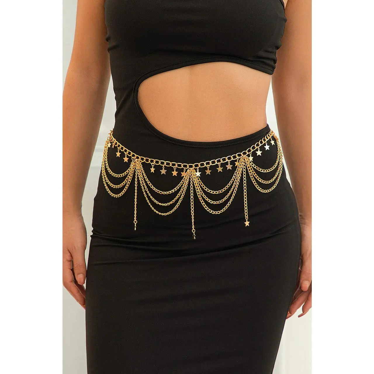 Gold Belly Chain with Stars