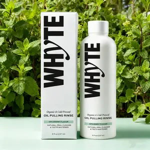 Mint mouthwash freshens breath and cleans teeth