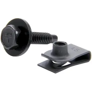 212 MAIN Black Automotive Vehicle Body Bolt Kit with Clips, Pack of 50 for Sailing & Water Sports