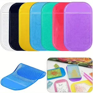 7pcs Anti-Slip Sticky Silicone Mat, Beading Plates Mat, Washable Silicone Mat, for Diamond Painting, DIY Art Tools Tray Holder, 5D Diamond Embroidery Tool Accessories, DIY Diamond Painting Supplies Art Supplies, Diamond Painting Kits, Diamond Art Mosaic