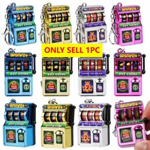 Creative Mini Electroplated Shaking Keychain, Cartoon Stress Relief Prize Game Machine Pendant, Educational Lottery Machine Gift