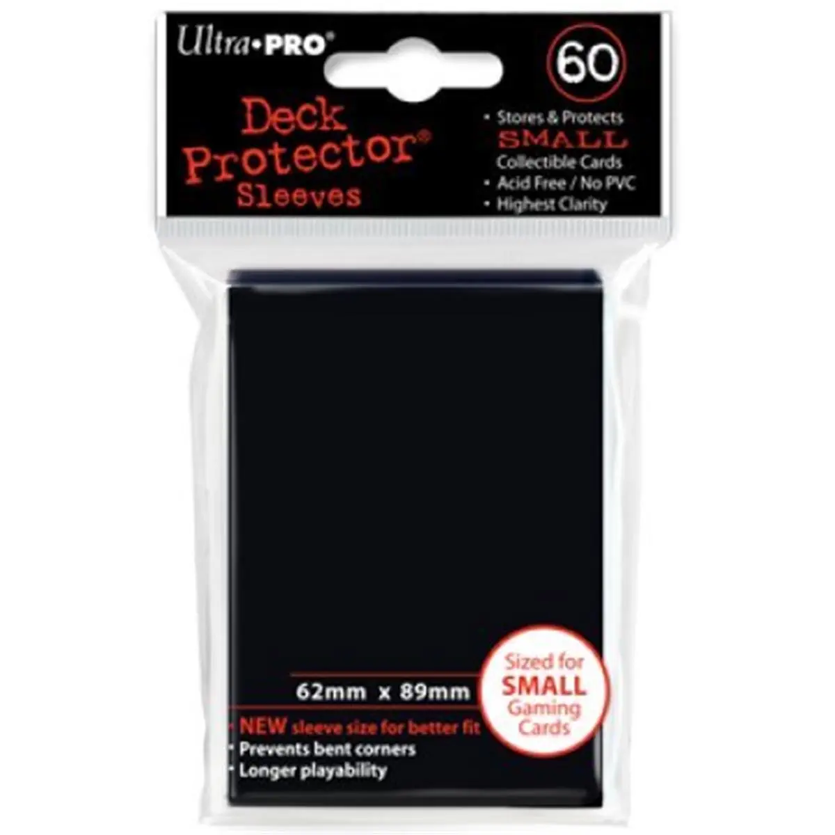 Gaming Card Sleeves - DP Series, Small Size, Solid Black (60 Count), Model 82964