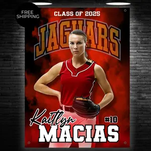 Custom Senior Sports Banner | Personalized Player Banner for Football, Soccer, Cheer, Volleyball More | Senior Banner | Graduation | Poster