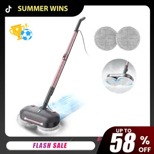 F6 Scrubbing Steam Mop with Electric Brush, 284℉ Steam & High-Speed Rotating Pads, LED Headlights, Safe for Hardwood/Laminate/Tile/Marble Floor