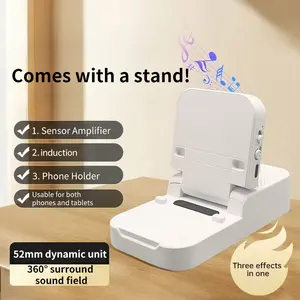 Foldable Wireless Induction Bluetooth Speaker Stand - Adjustable Desktop Mobile Phone & Tablet Holder, Compatible with All iPhone & Pad Models, Mobile Accessories for Cellphone & Electronic Devices, Sold by PINSHI Ecommerce