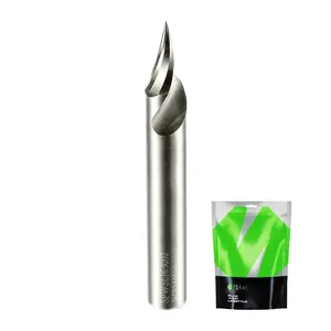 Chamfer Router Bits V Groove O Flute Spiral Router Bit 30  1/4 Inch Shank CNC Carbide V-bit for Engraving and Chamfering Lettering, Ideal for , Metals(HB125-400) and PVC