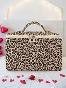 Leopard Print Makeup Bag, Large Capacity Travel Toiletry Bag, Zipper Makeup Organizer Pouch, Versatile Storage Bag for Travel, Gym, Office, Home, Travel Cosmetic Bags
