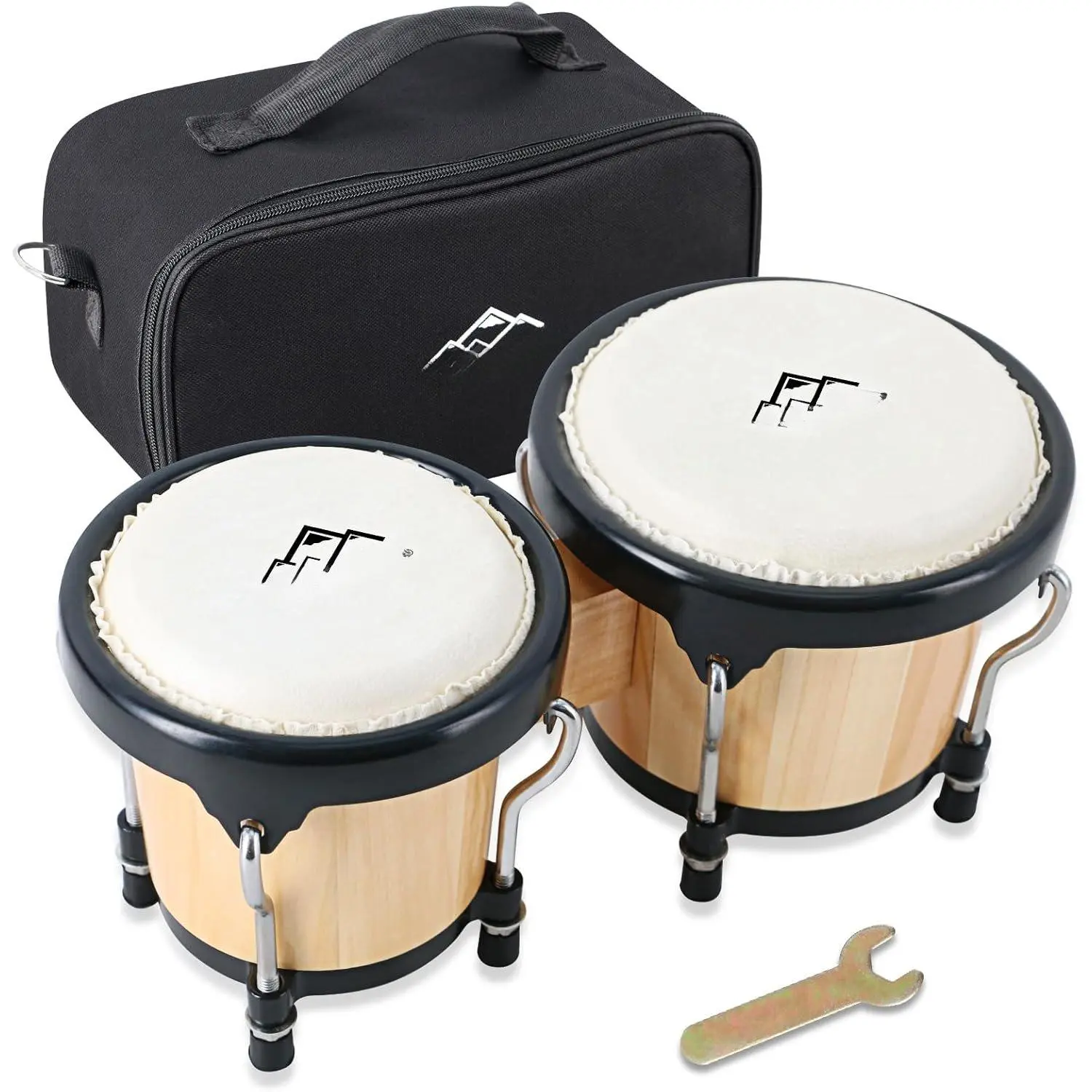 Bongo Drum 4" and 5" Set for Adults Beginners Professionals Tunable  and Metal Drum Percussion Instruments With Tuning Wrench