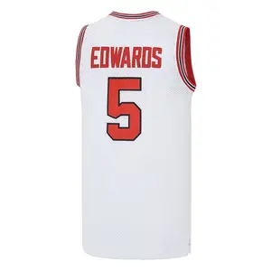 Men's #5 Edwards Basketball Jersey Embroidered University Breathable Mesh Fabric Athletic Wear S-XXL