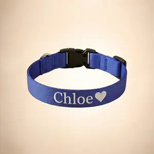 Embroidered Personalized Dog Collar with Quick Release Buckle