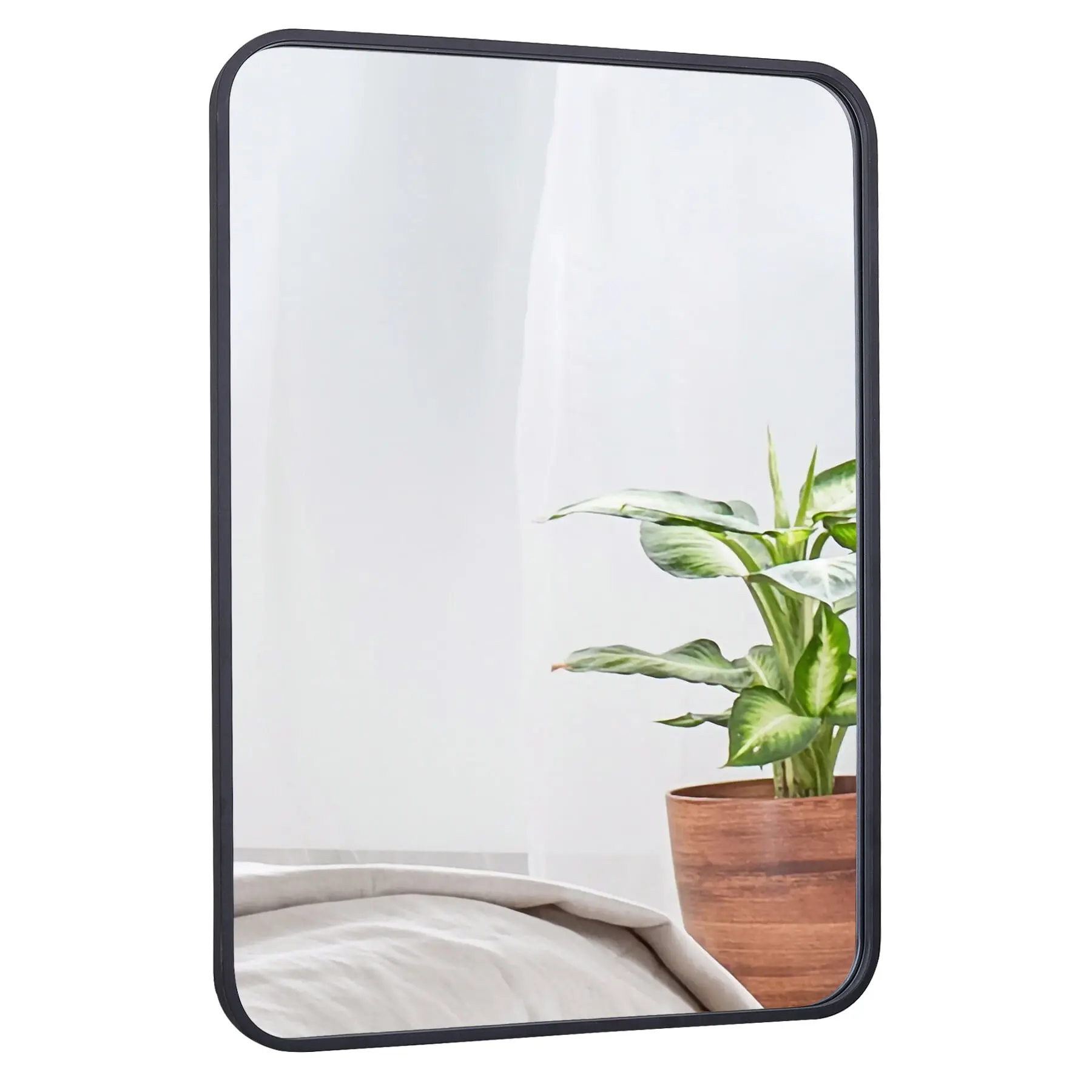 SuperDealUsa Modern Waterproof Full-Screen Rectangular Bathroom Mirror - Wall-Mount Black Metal Frame, Multi-Size Options (22x30 in, 24x36 in), Modern Mirror, Waterproof Mirror