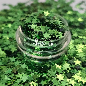 Green Stars - Glitter Glitter