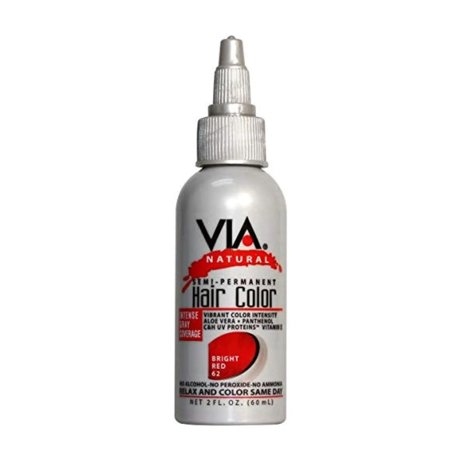 [VIA NATURAL] SEMI-PERMANENT HAIR COLOR RINSE W/ALOE VERA #62 BRIGHT RED