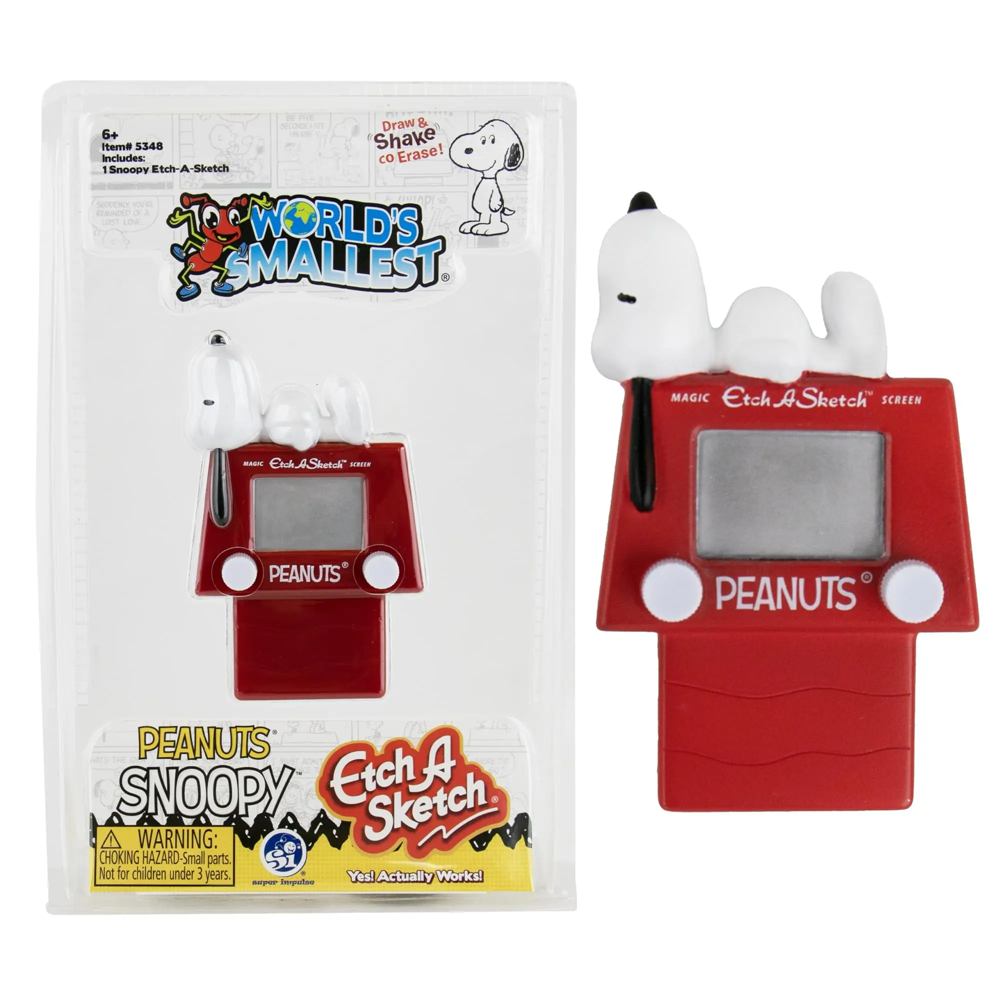 Mini Collectible Peanuts Snoopy Etch A Sketch, Imaginative Educational Arts & Crafts Toy with Erase Function