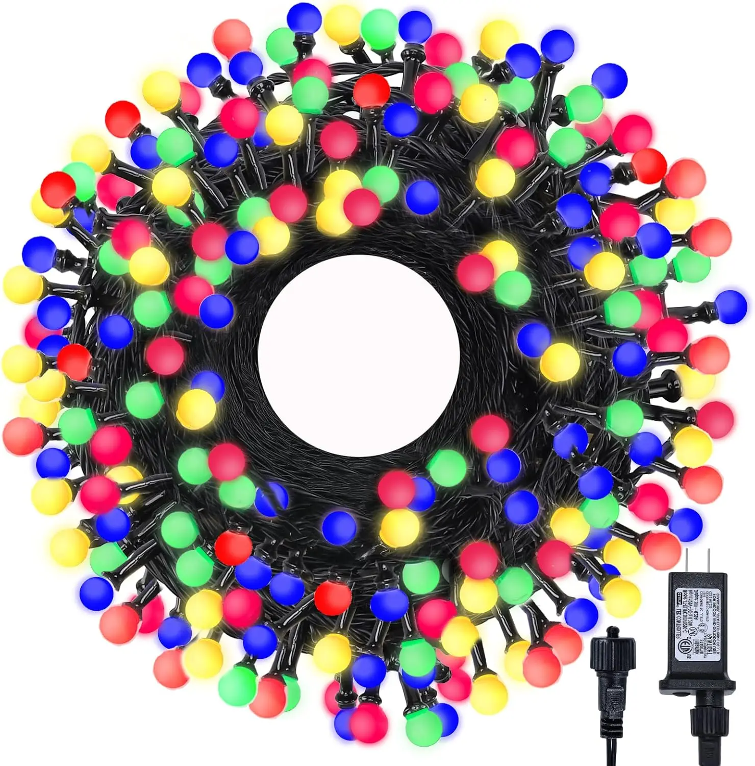 LED Christmas Lights Outdoor,300LED 105Ft 8 Modes Plug-in Connectable Waterproof Globe String Lights for Outdoor & Indoor Decorations