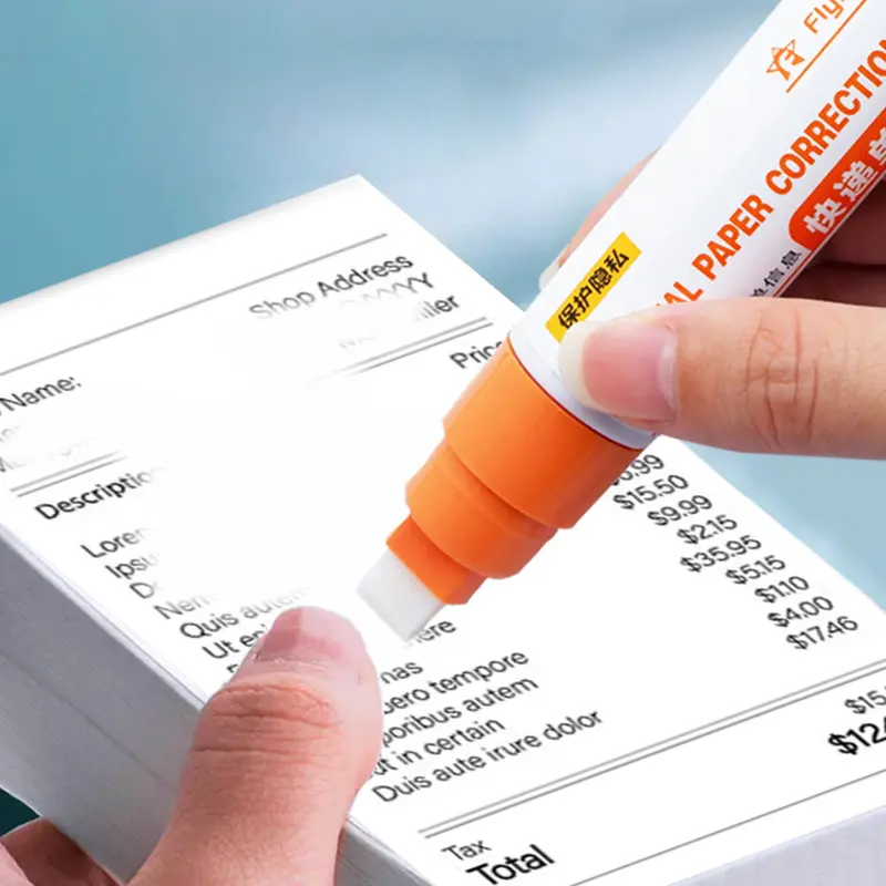 Portable Efficient Compact Thermal Paper White Out Pen, Thermal Paper Correction White Out Liquid Pen Parcel Express Tool for Thermal Label Shopping Bill Data Information Eraser Privacy Protection Pen Error Mistake