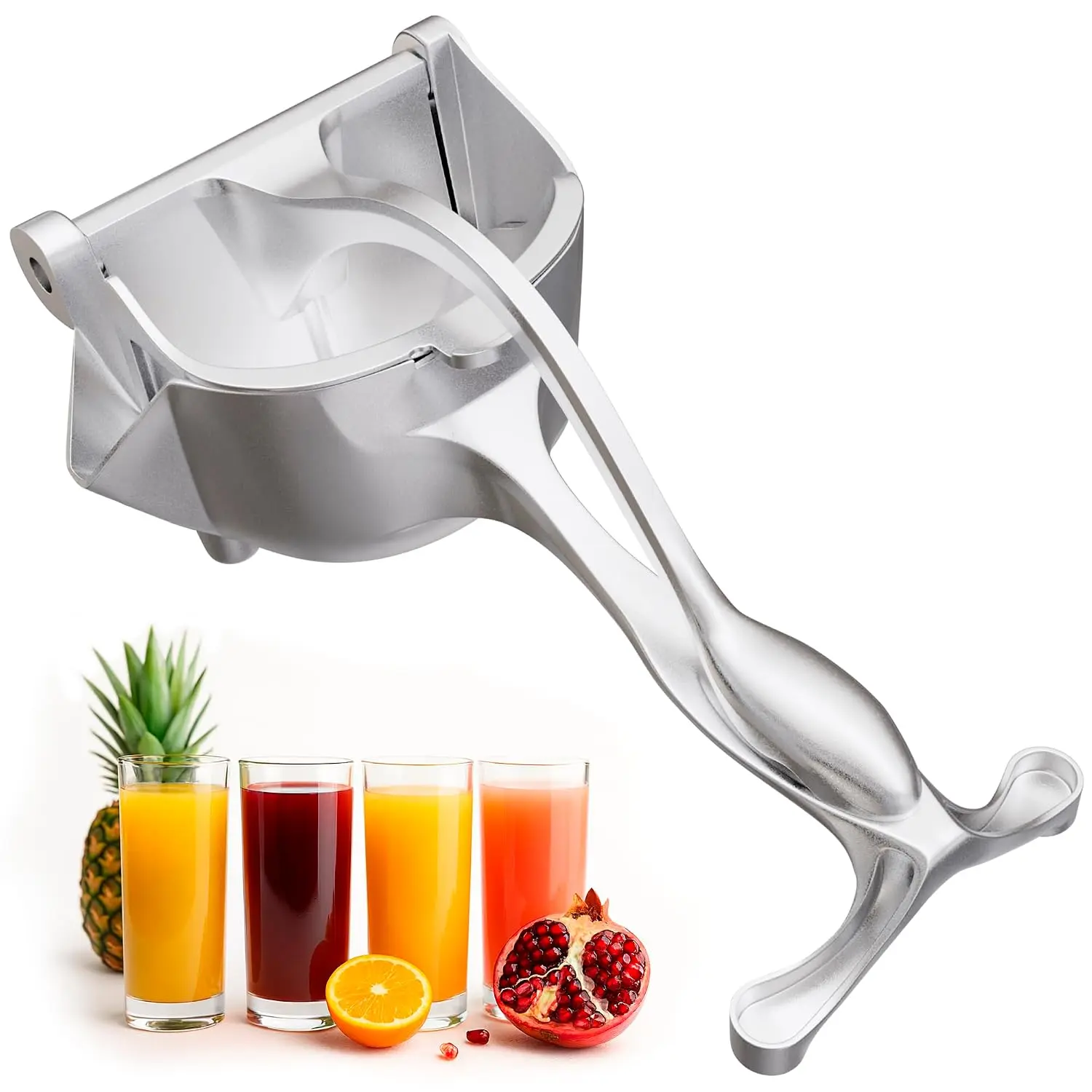 Manual Juicer Hand Press, 0.6 L, Ergonomic Handle, Aluminum Alloy, Hand Juicer Squeezer Heavy Duty with Pour Spout; Mess-Free, Easy Squeeze; for Lemon, Orange, Lime & Grapefruit