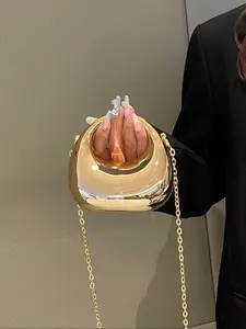 Women's Acrylic Chain Crossbody Bag, Fashion Casual Daily Handbag & Evening Bag, All Seasons, Stylish Crossbody
