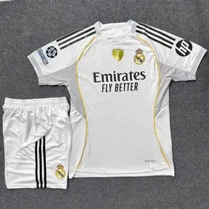 Real Madrid 2025/2026 Home Football Kit – Premium Mesh Polyester Fabric, Authentic Match Fit, Breathable & Moisture-Wicking