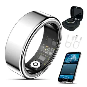Casatelier Smart Fitness Ring - Durable IP68 Water-Resistant Stainless Steel Heart Monitor, Electronic Gadget with Health & Sleep Monitoring, Unisex Couples New Year Gift, iOS/Android Compatible Outdoor Wearable Device