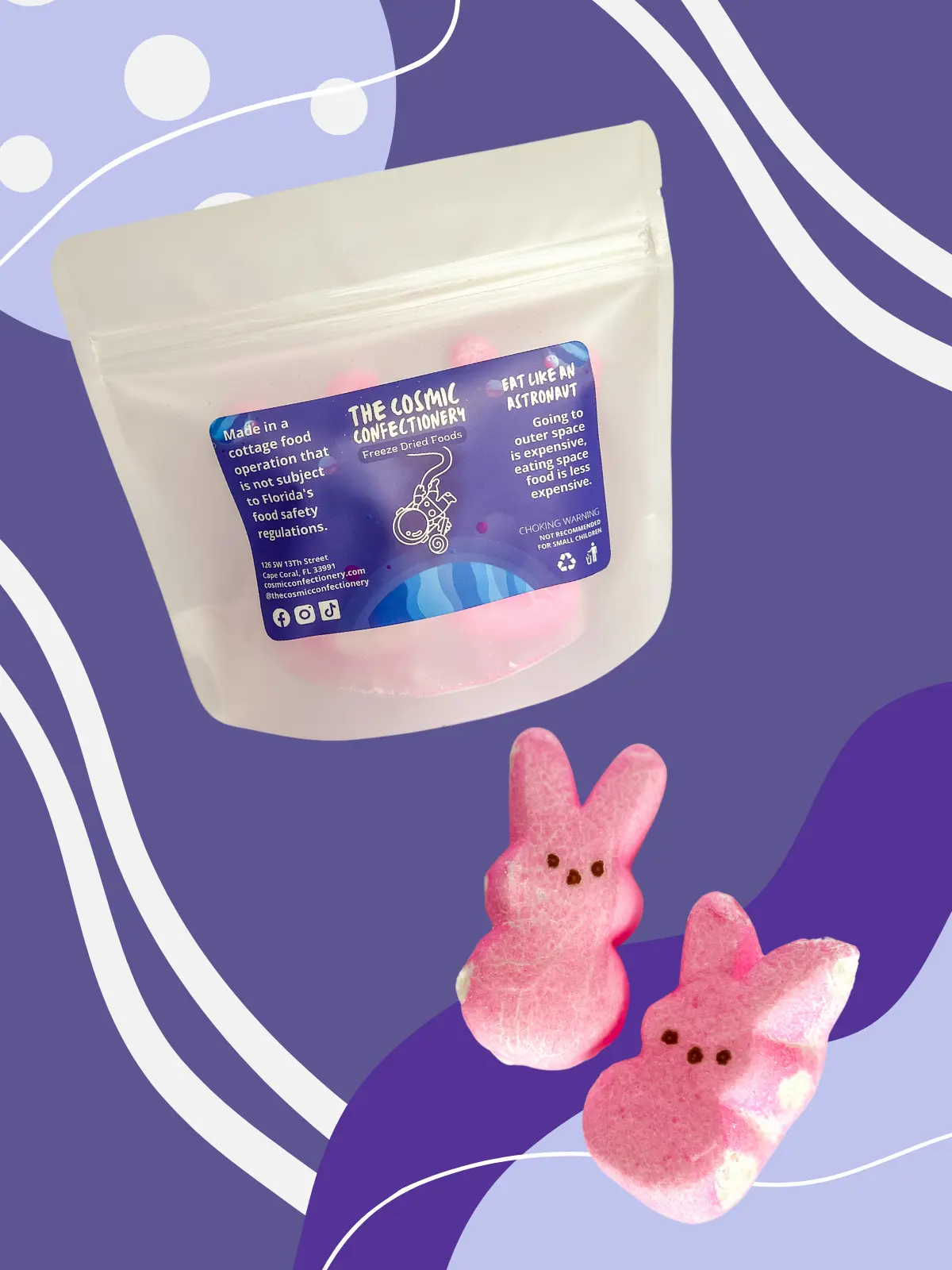 Freeze Dried Galactic Marshmallows - Pink Bunnies Freeze Dried Galactic Marshmallows - Pink Bunnies