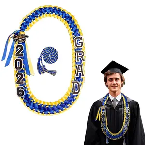 Graduation Lei 2026, Blue and Gold Lei for Class of 2026 Graduation Ceremony Accessory Decoration