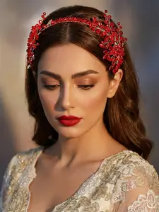 Women's Elegant Rhinestone Hairband, Faux Crystal Wedding Party Headpiece, All-Seasons Plain Design, Perfect for Festive