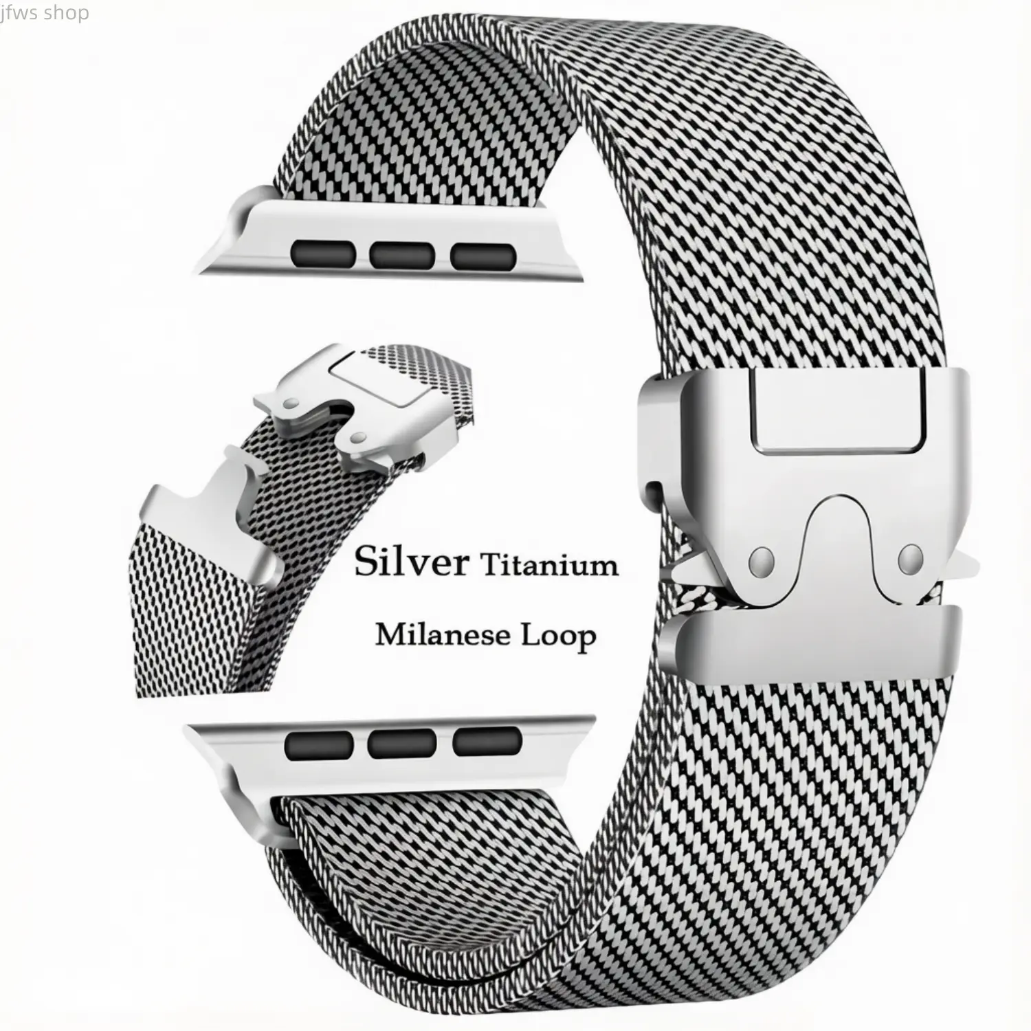 2026 NEW iWatch Titanium Milanese Loop Band - Ultra 2 49mm, Series 5-10, Luxury Adjustable Stainless Steel Strap with Secure Parachute Buckle, Smartwatch Compatible Bands for Daily Fitness & Party, Men's Accessories