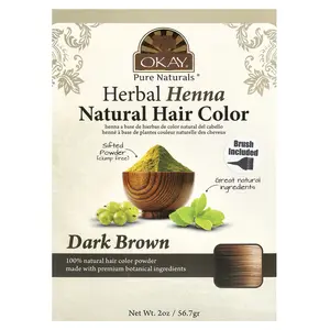 Okay Pure Naturals Herbal Henna Natural Hair Color, Dark Brown, 2 oz (56.7 g)