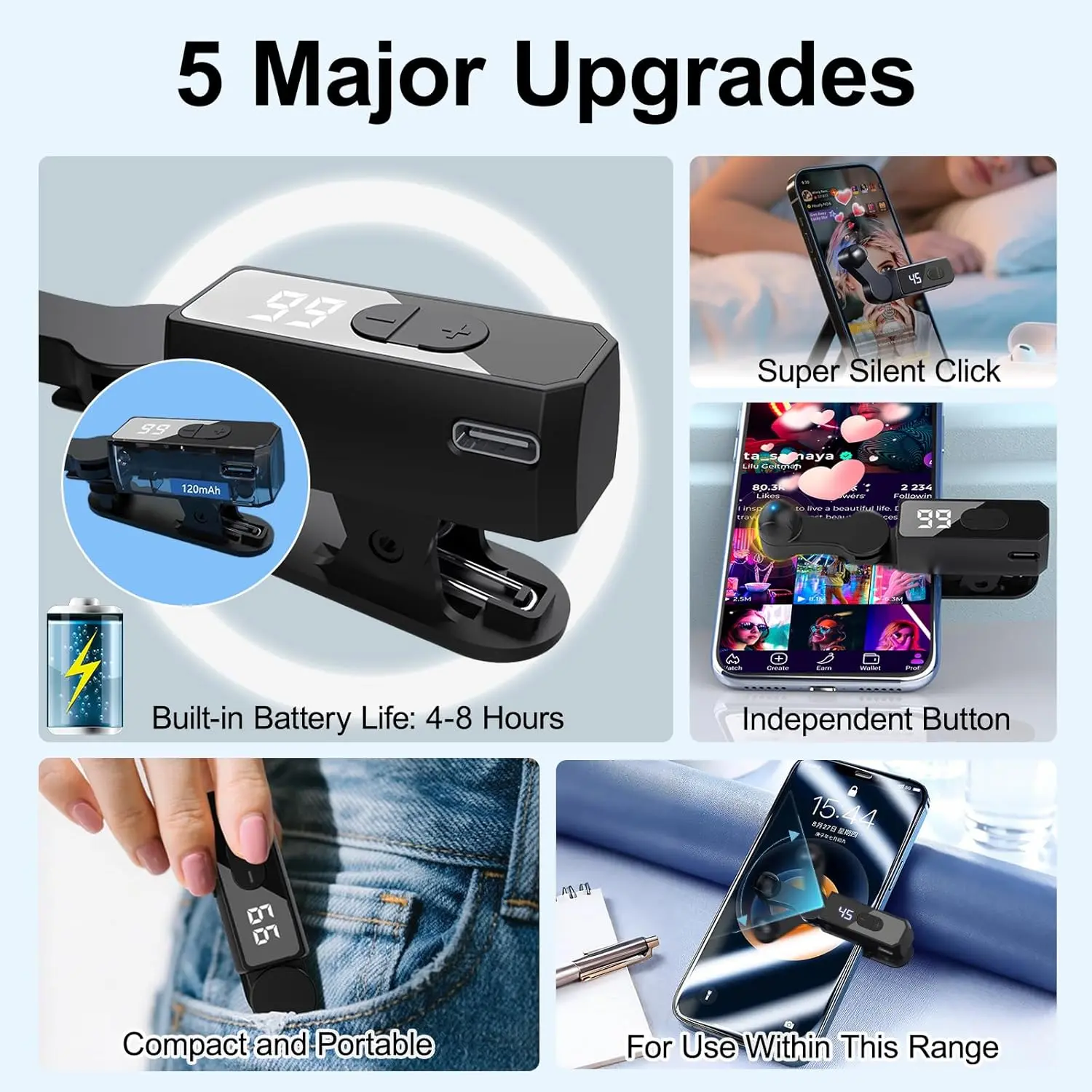 Mute Phone Screen Auto Clicker Physical Linker pour Tik Tok Video Live Streaming 3 Speed Touch Clicker | Rakuten