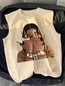 Men's Trendy Casual Sleeveless Vest, Face Covering Woman Graphic Print, Perfect for Summer Vacation Friend Gatherings Daily Wear Comfortable Men's Vest