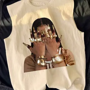 Men's Trendy Casual Loose Fit Sleeveless Vest, Face Covering Woman Print, Perfect for Summer Vacation Friend Gatherings Daily Wear Comfortable Men's Vest