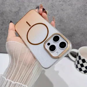 3pcs [1 Phone Case with 2X Clear Screen Protectors] Luxury Magnetic Glitter Sparkly Diamond Phone Case for Iphone16 15 14 13 12 11 Pro Max Plus Mini Back Cover Colorful Shell Case with 2 Pieces Tempered Glass