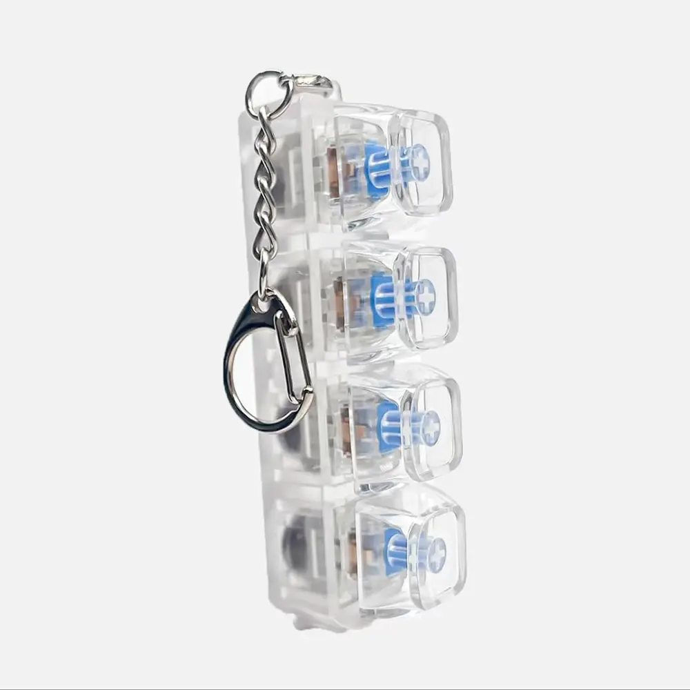 Pocket-Sized RGB LED Lights Mini Fidget Keyboard Keychain Toy - Quiet Sensory Anxiety Relief Gadget, Christmas Gift for Boys and Girls, Silent Classroom Supply for Stress Relief Seekers