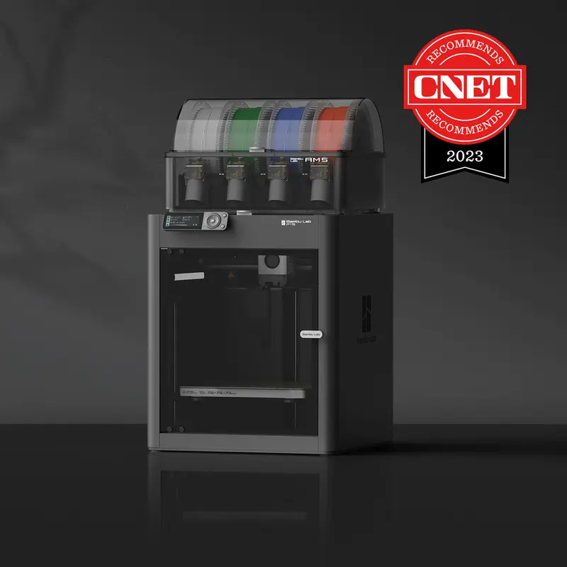 Bambu Lab P1S 3D Printer, P1S Combo (with AMS), Support Up to 16 Colors/Multi Materials, 500mm/s Fast Printing & High Precision, CoreXY & Auto Bed Leveling, Ready-to-Use FDM 3D Printers Large Print Size